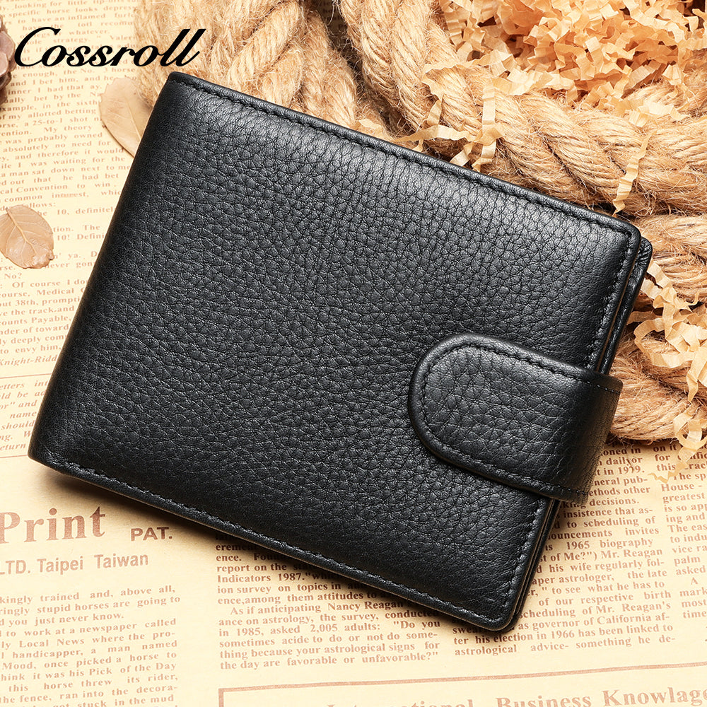 Head Cowhide Man Wallet Genuine Leather Money Clip Horizontal Short Banknote Coin Soft Leather Plain
