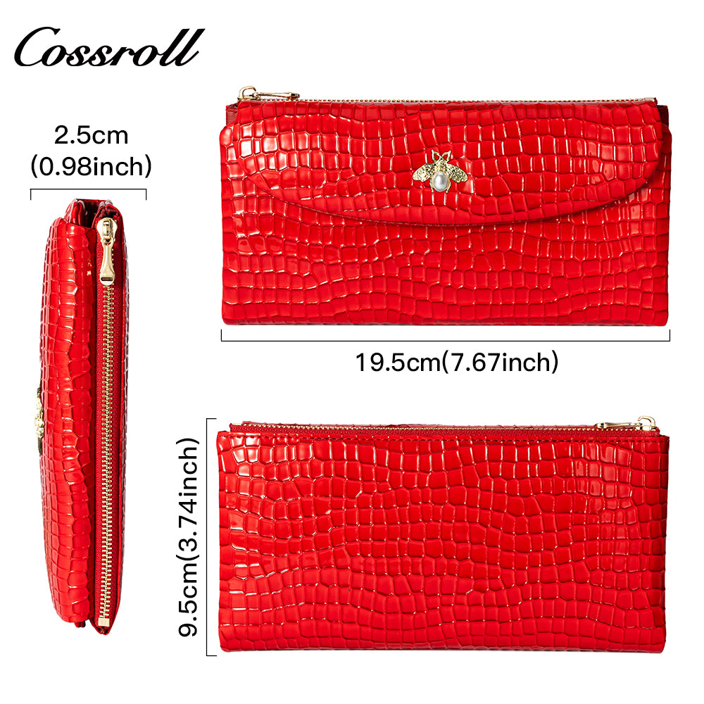 Factory custom short simple leather purse for women cowhide coin wallet for women purse money clip