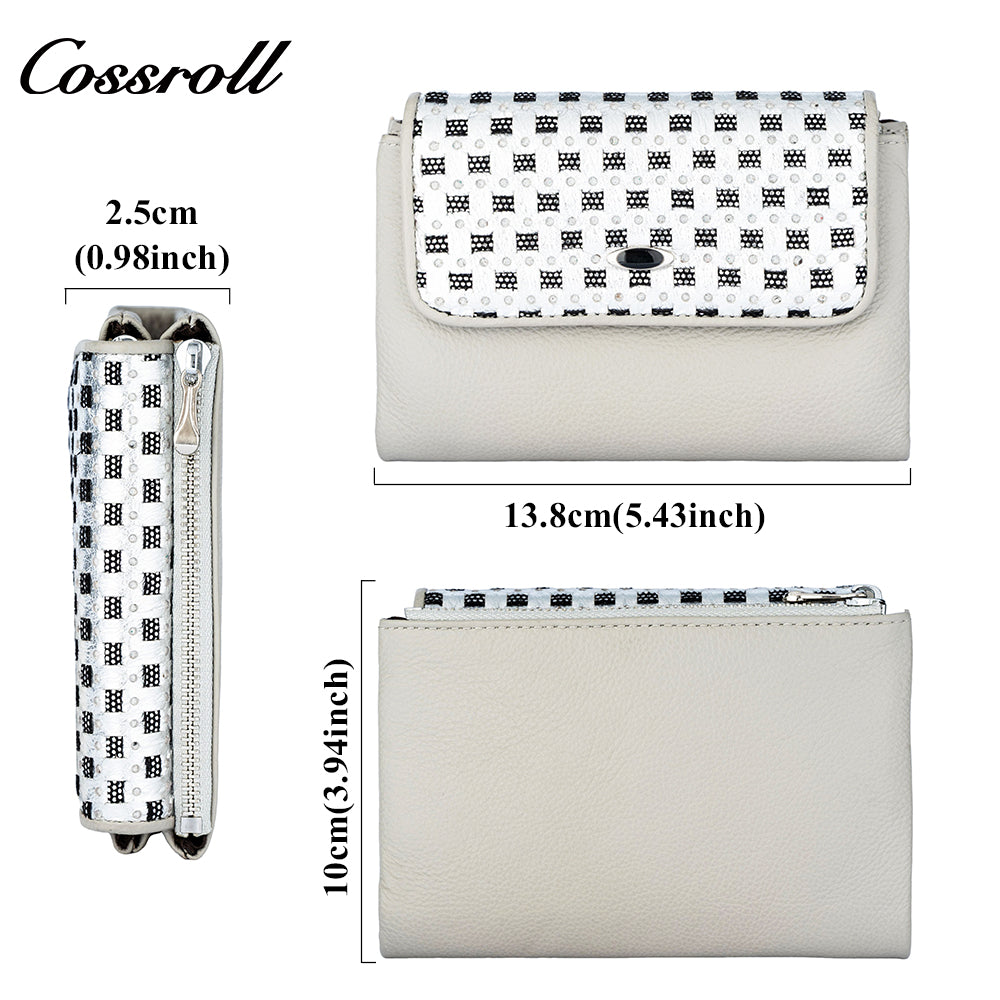 Fashion small perfume style leather short wallet light luxury carry large capacity multi-card women's wallet