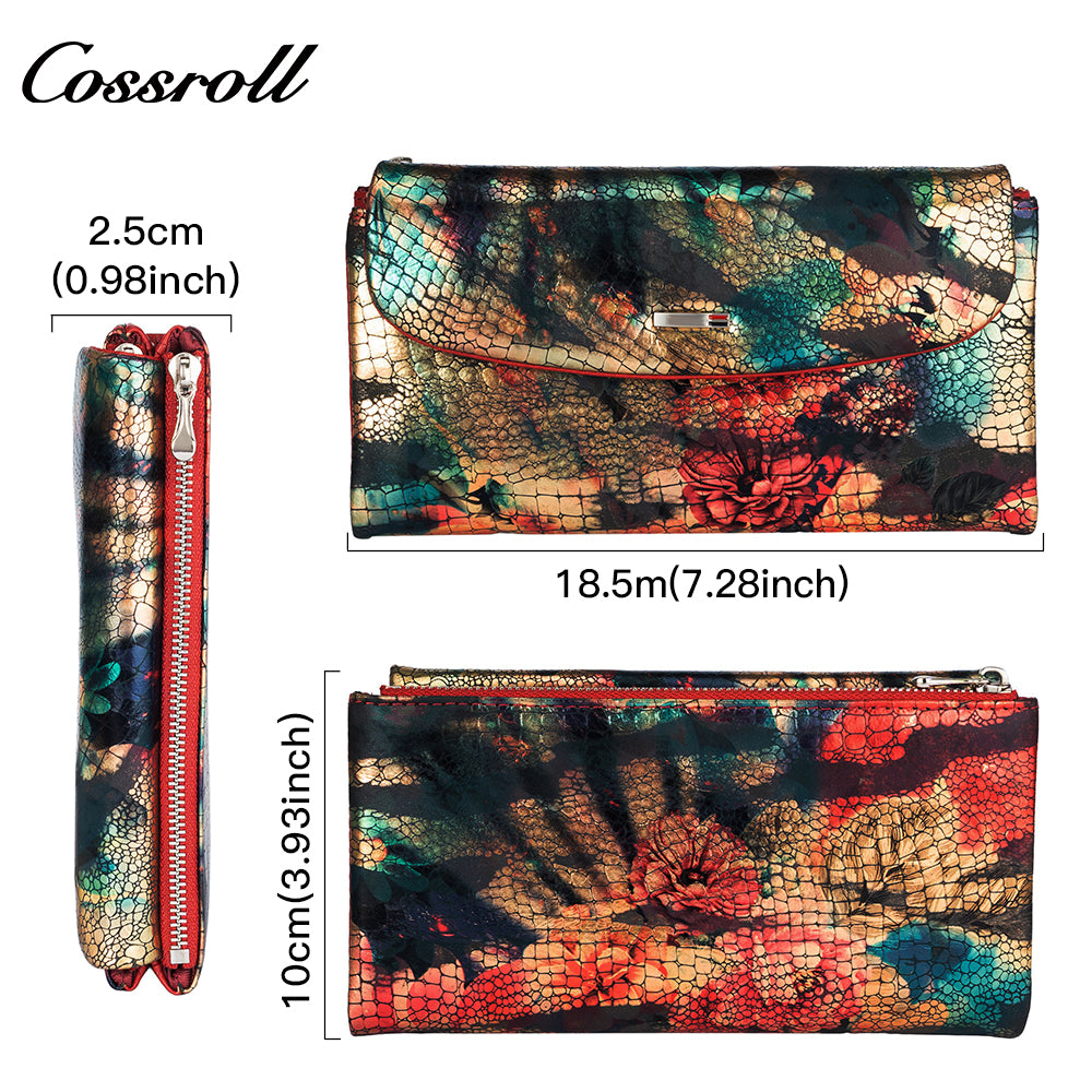 Most Popular best brand leather long wallet female Genuine Leather