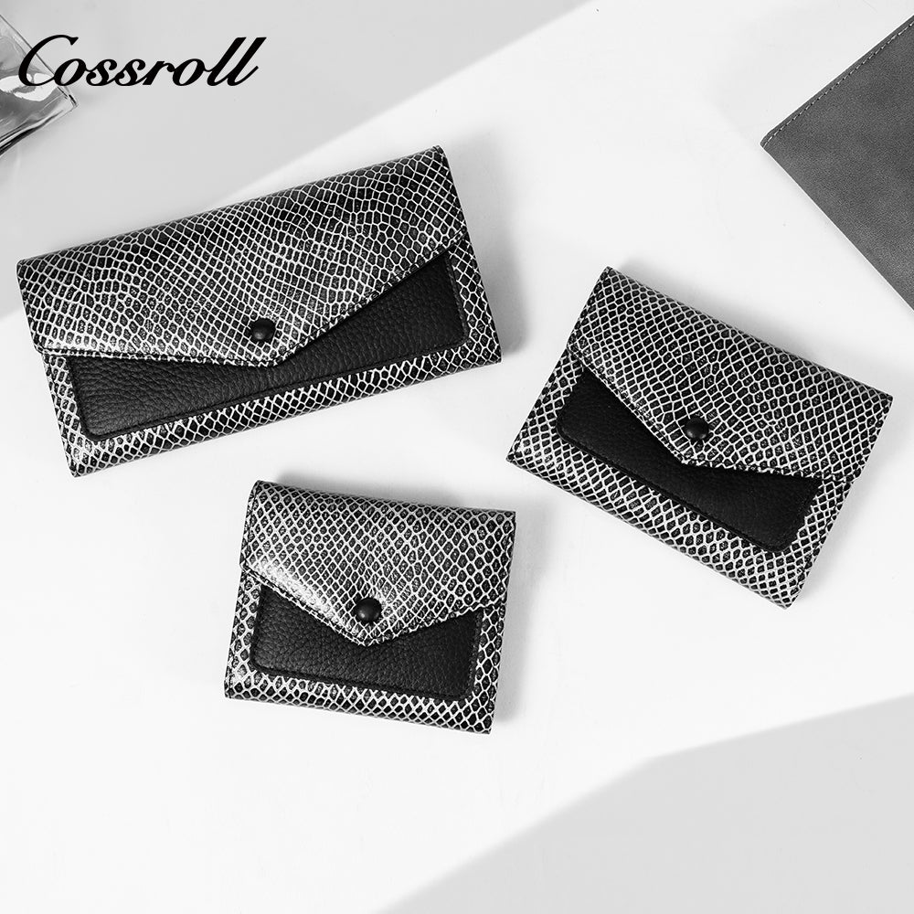 New leather long color combination multi-functional wallet for mobile phone wallet horizontal simple temperament wallet large capacity