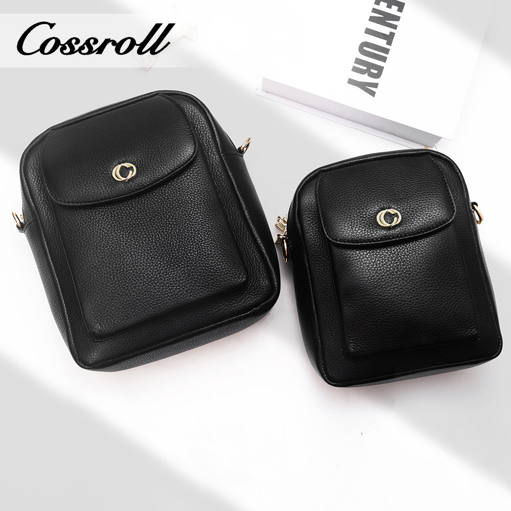 High-end leather mobile phone bag female 2024 new fashion female bag vertical multi-layer crossbody bag burst shoulder bag