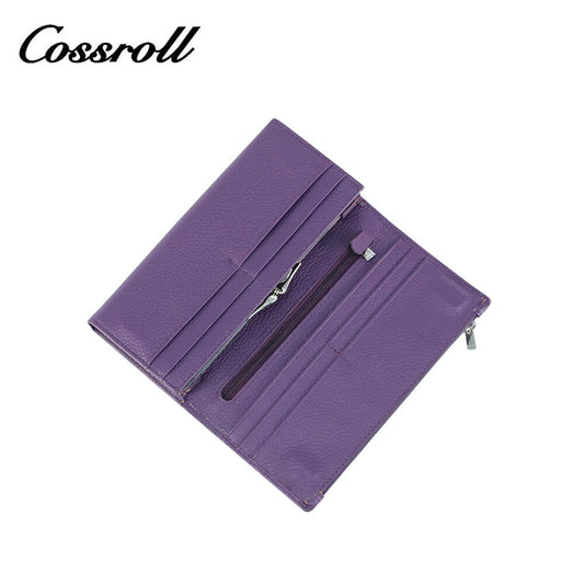 Bifold Cowhide Leather Long Wallets