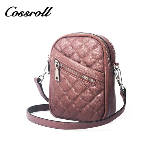 Cossroll Pebble Rhombus Cowhide Leather Crossbody Bag Manufacturer