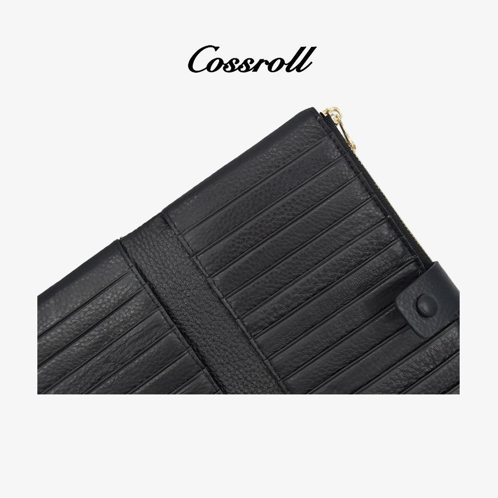 Bifold Leather Wallets Zippers Card Slots Wholesale - cossroll.leather