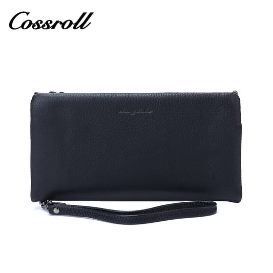 Cossroll Wristlet Clutch Unisex Lychee Leather Wallets Manufacturer