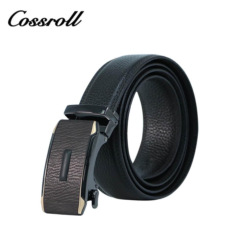 Cossroll Full Grain Cowhide black Leather Belt For Men Wholesale Manufacturer