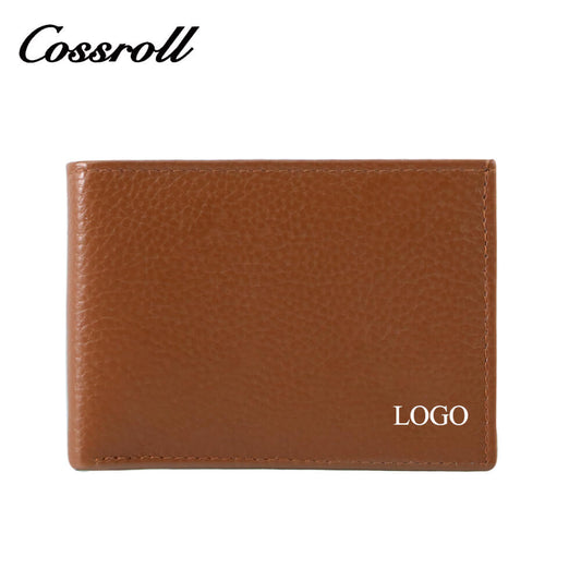 Bifold Cowhide Leather Short Wallets For Men