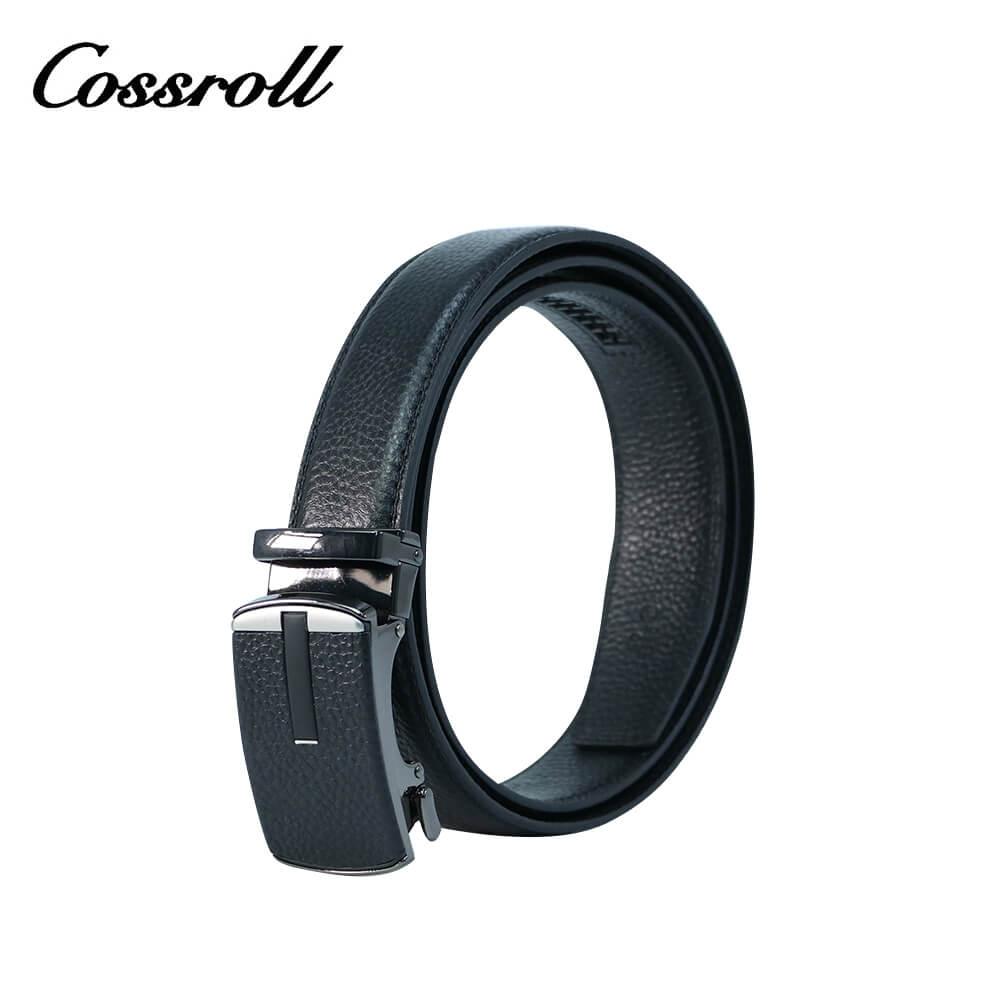 Cossroll Full Grain Cowhide black Leather Belt For Men Wholesale Manufacturer