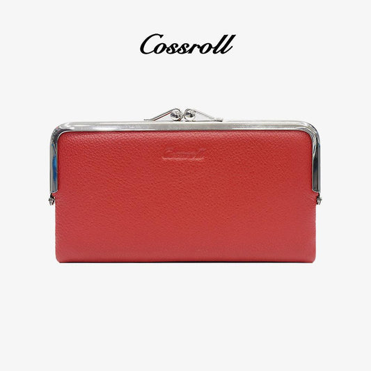 Women Bifold Leahter Long Wallet With Card Slots - cossroll.leather