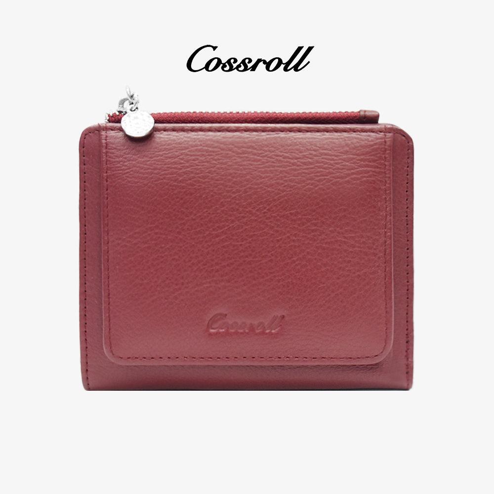 Genuine Leather Short Wallets Card Slots Zipper Wholesale - cossroll.leather