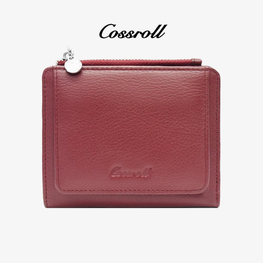 Genuine Leather Short Wallets Card Slots Zipper Wholesale - cossroll.leather