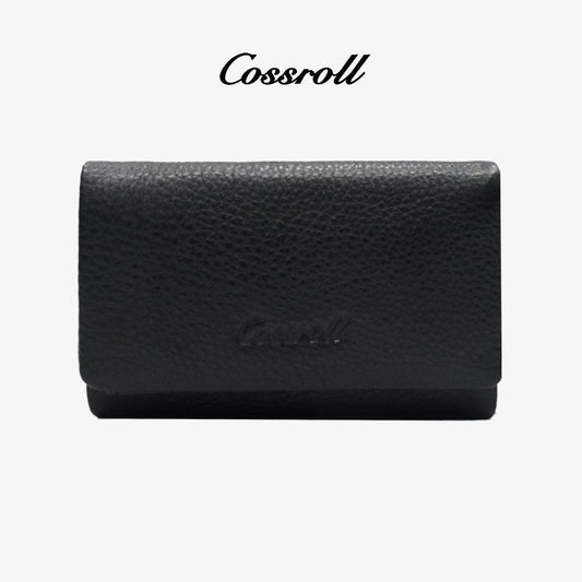Bifold Leather With Keychain Wallets Minimalist - cossroll.leather