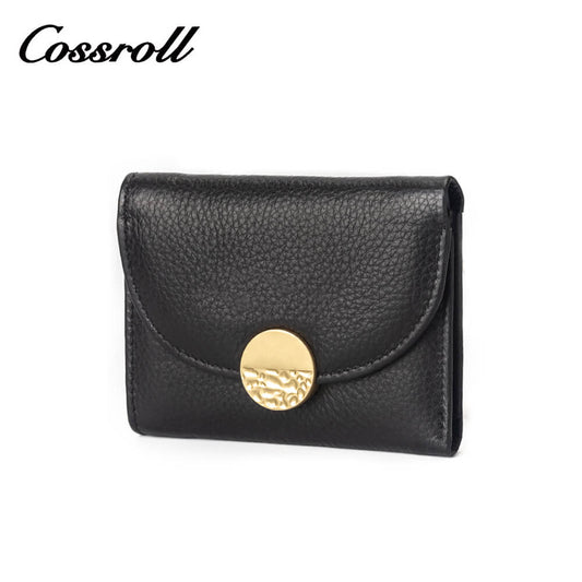 Lychee Full Grain Leather Short Wallet Manufacturer