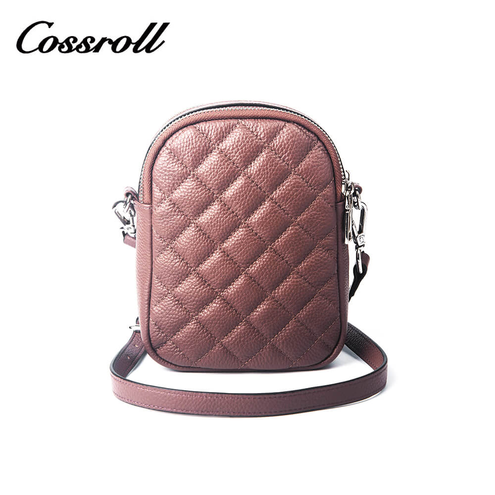 Cossroll Pebble Rhombus Cowhide Leather Crossbody Bag Manufacturer