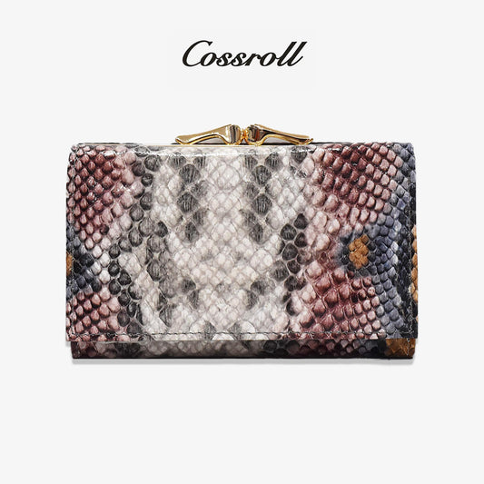 Women Genuine Leather Wallet Manufacturer Python Snake Prints- cossroll.leather