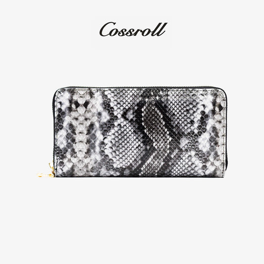 Ladies Python Zipper Leather Wallets - cossroll.leather