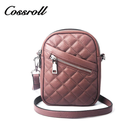 Cossroll Pebble Rhombus Cowhide Leather Crossbody Bag Manufacturer