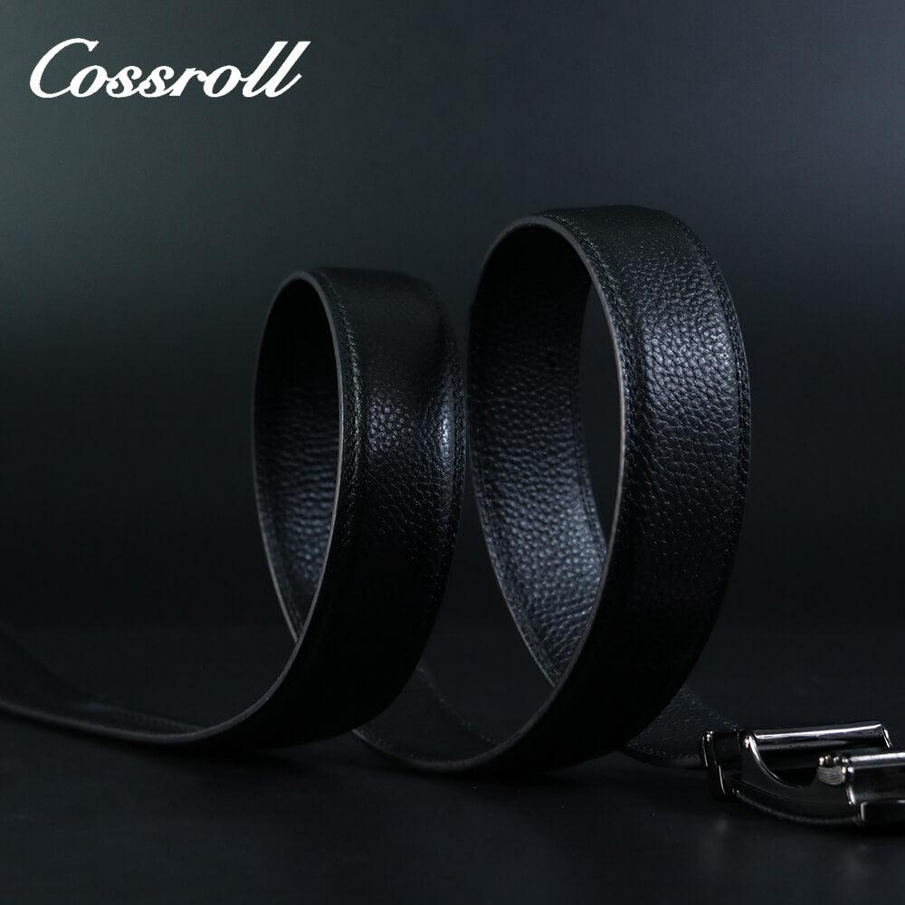 Cossroll Full Grain Cowhide black Leather Belt For Men Wholesale Manufacturer