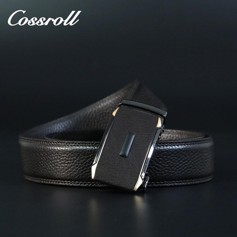 Cossroll Full Grain Cowhide black Leather Belt For Men Wholesale Manufacturer