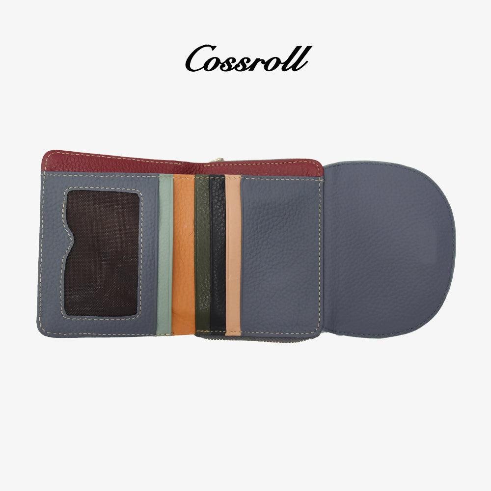 Women Leather Purse Wholesale Customize Zipper Wallets - cossroll.leather