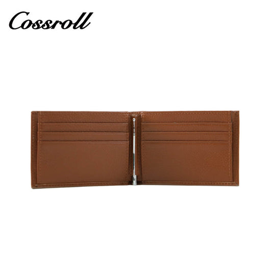 Bifold Cowhide Leather Short Wallets For Men