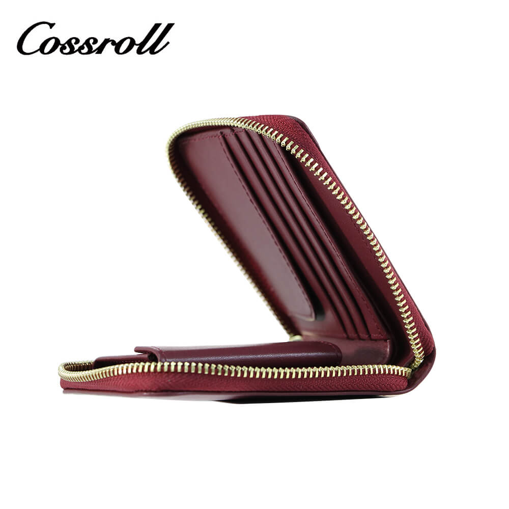 Around Zipper Leather Zipper Wallets