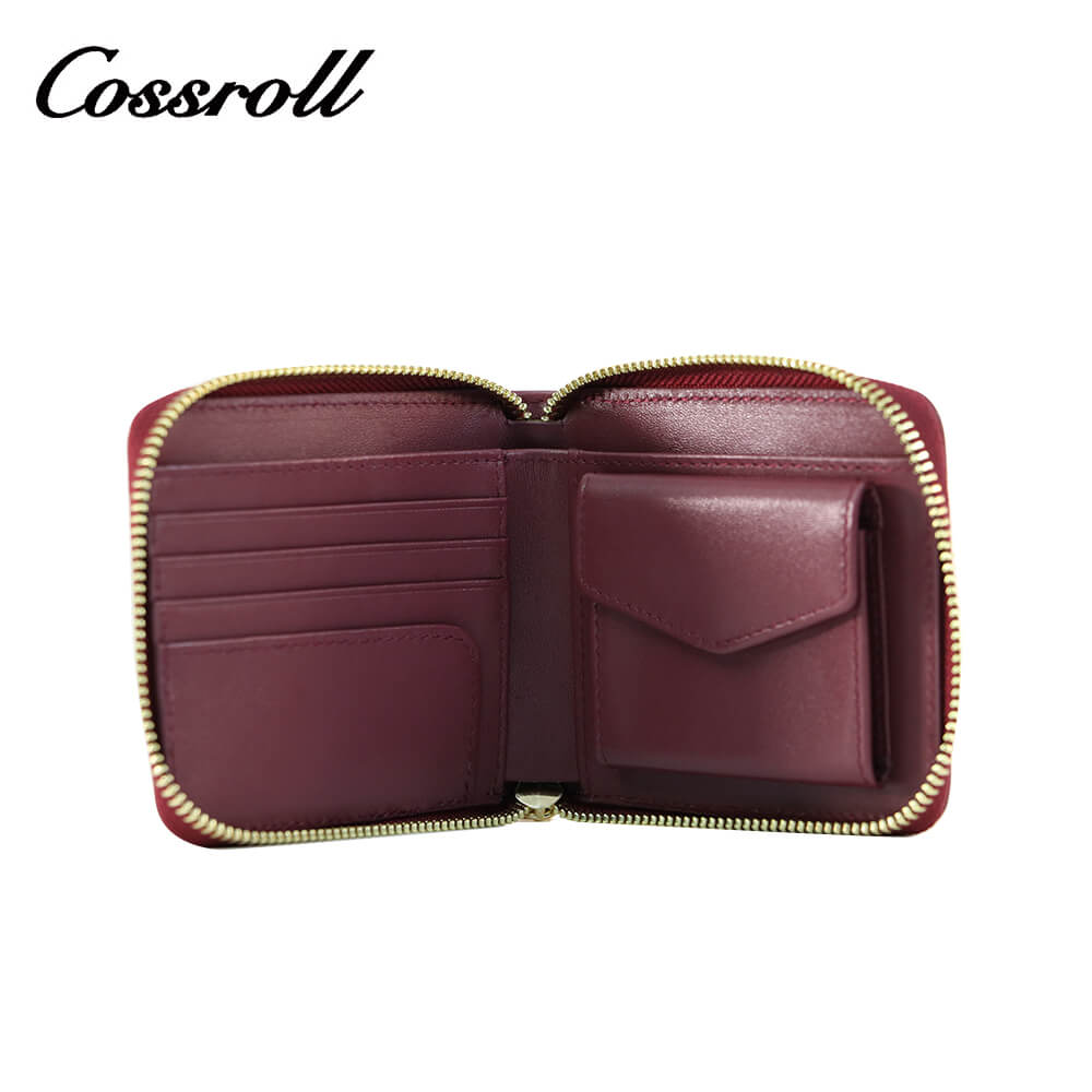 Around Zipper Leather Zipper Wallets