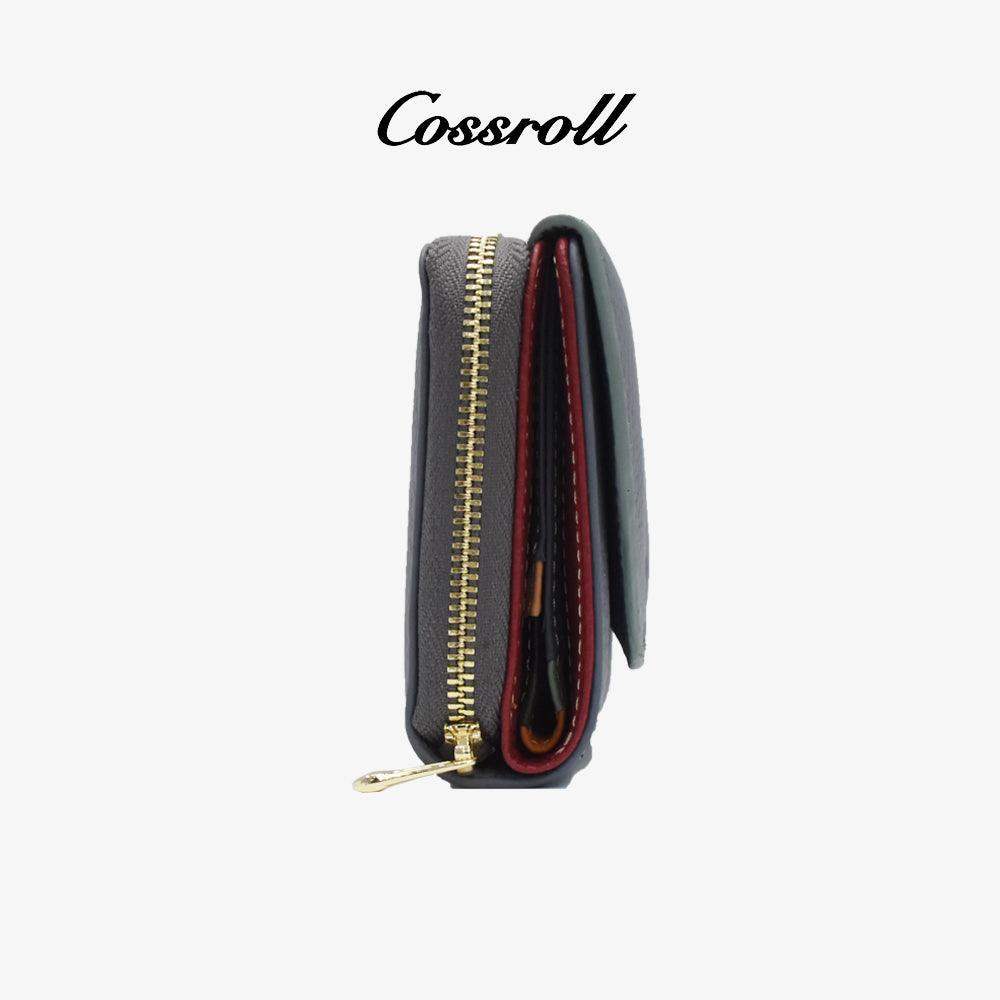 Women Leather Purse Wholesale Customize Zipper Wallets - cossroll.leather