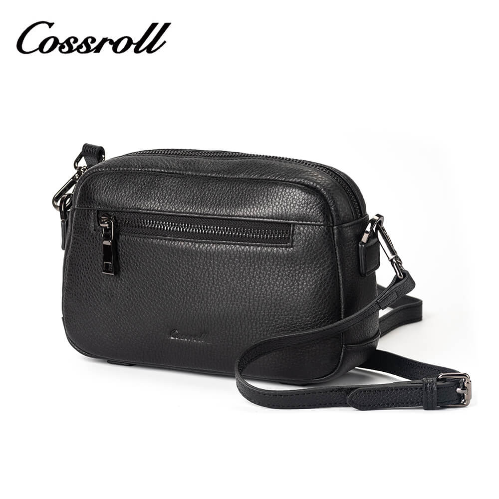 Lychee Cowhide Leather Crossbody Phone Messenger Bag Manufacturer