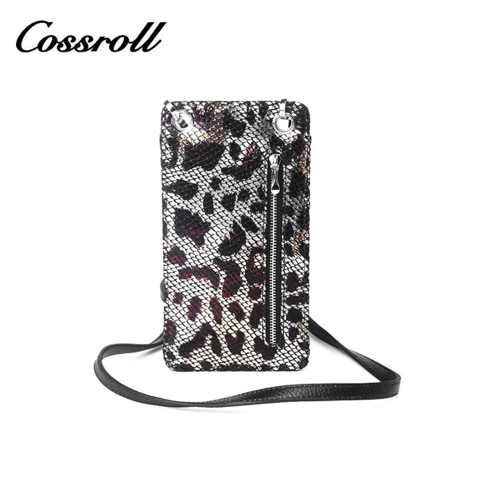 Cossroll Snakeskin Cowhide Leather Crossbody Phone Bag Manufacturer