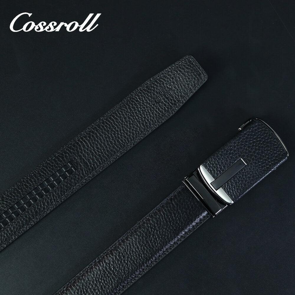 Cossroll Full Grain Cowhide black Leather Belt For Men Wholesale Manufacturer