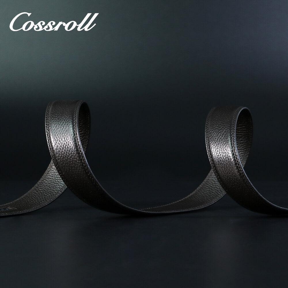 Cossroll Full Grain Cowhide black Leather Belt For Men Wholesale Manufacturer