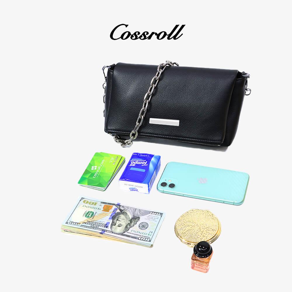 Crossbody Leather Bag With Chain Customized