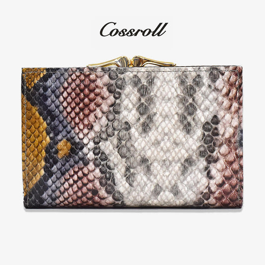 Women Genuine Leather Wallet Manufacturer Python Snake Prints - cossroll.leather