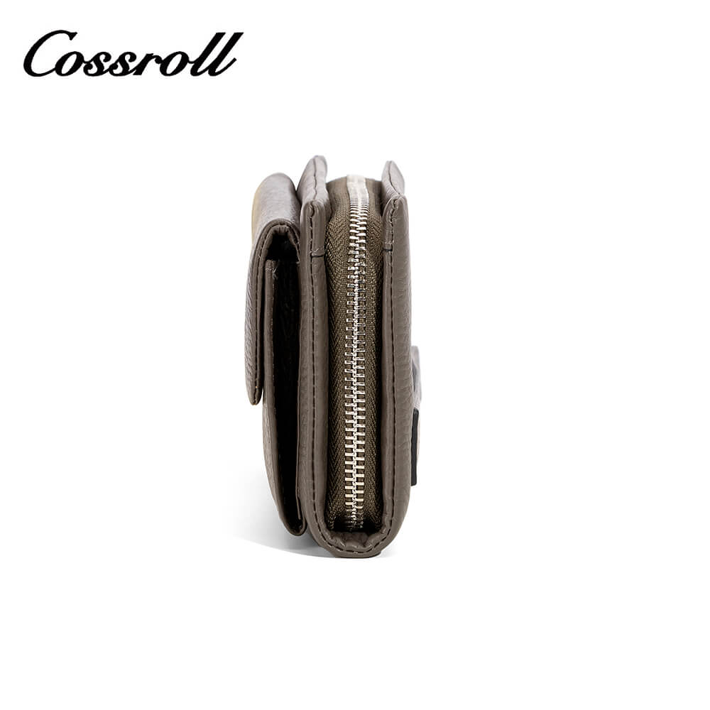 Cossroll Clutch Unisex Lychee Cowhide Leather Wallets Manufacturer
