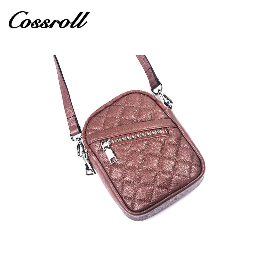 Cossroll Pebble Rhombus Cowhide Leather Crossbody Bag Manufacturer