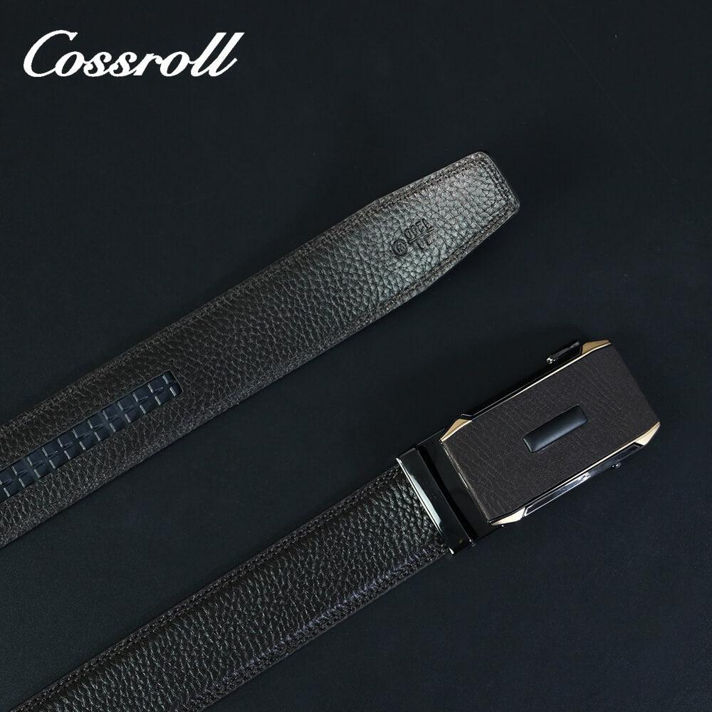 Cossroll Full Grain Cowhide black Leather Belt For Men Wholesale Manufacturer