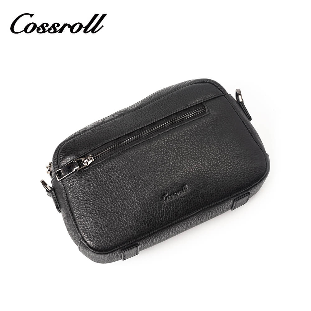 Lychee Cowhide Leather Crossbody Phone Messenger Bag Manufacturer