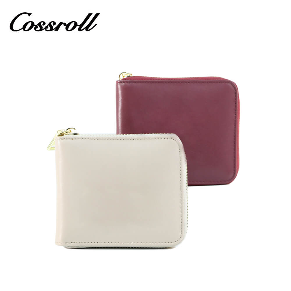 Around Zipper Leather Zipper Wallets