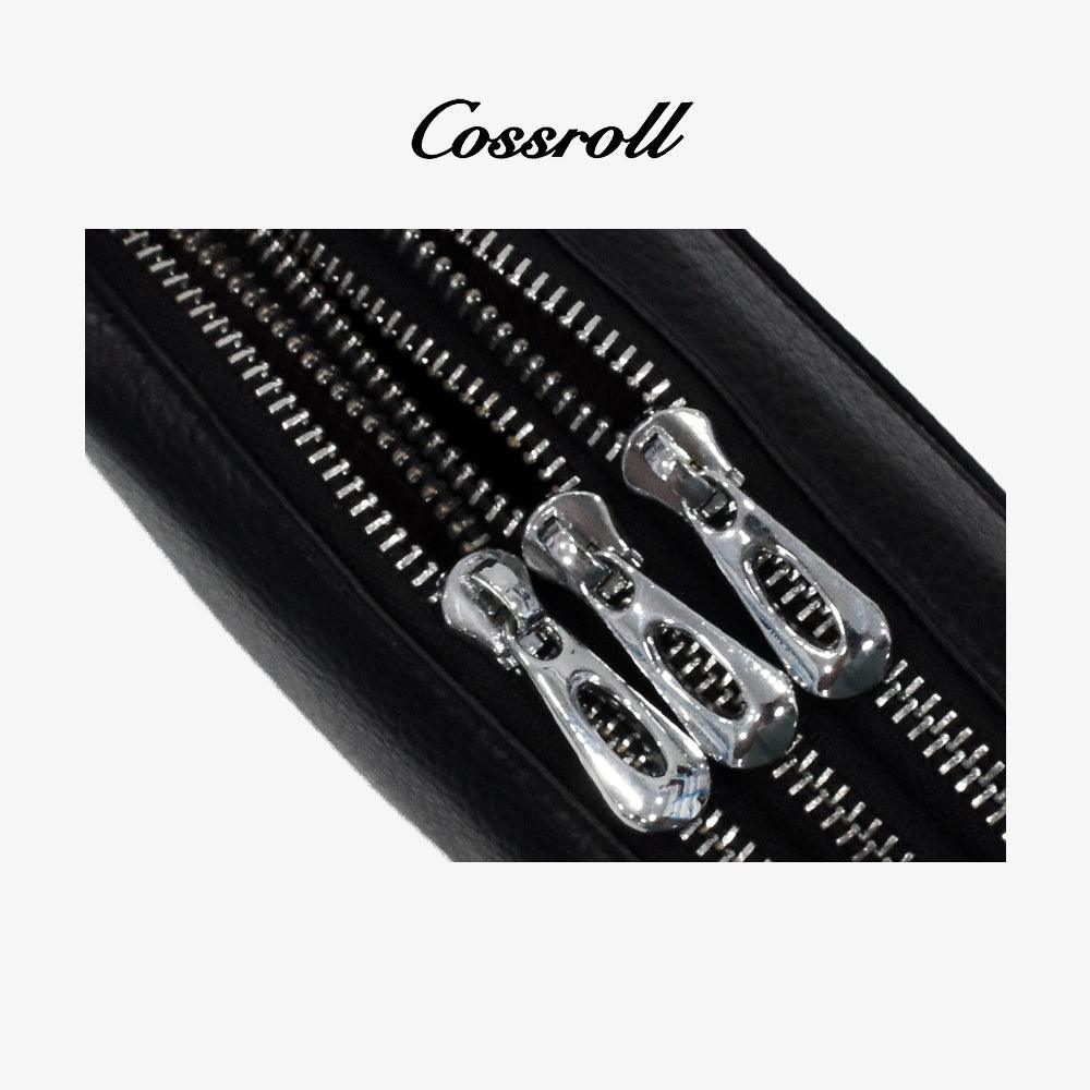 Cossroll Genuine Leather Zipper Wallets Wholesale Clutch Bag Maker