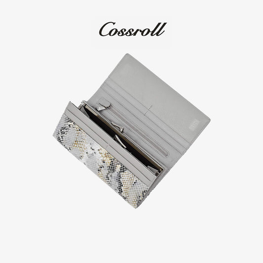 Women Python Print Leather Wallet Manufacturer cossroll.leather