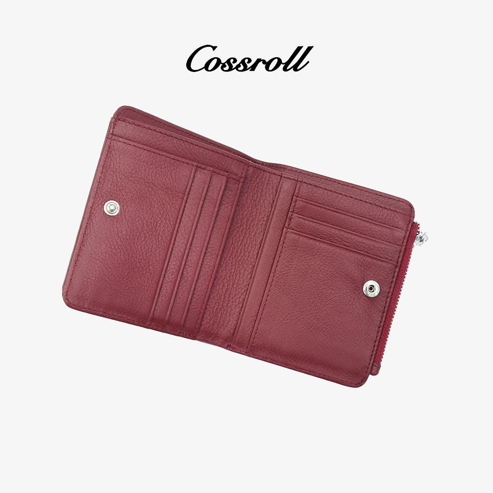 Genuine Leather Short Wallets Card Slots Zipper Wholesale - cossroll.leather