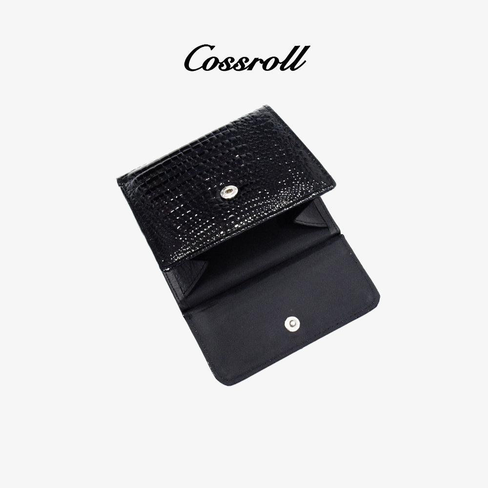Cossroll Bifold Short Patent Leather Wallet Manufacturer