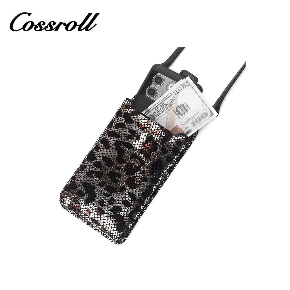 Cossroll Snakeskin Cowhide Leather Crossbody Phone Bag Manufacturer