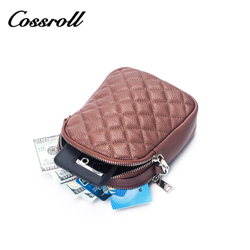 Cossroll Pebble Rhombus Cowhide Leather Crossbody Bag Manufacturer