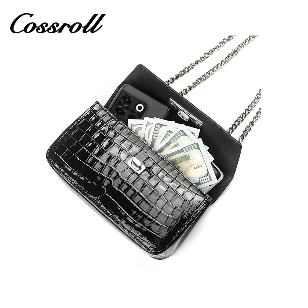 Cossroll Patent Real Leather Crossbody Handbag Manufacturer