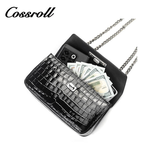 Cossroll Patent Real Leather Crossbody Handbag Manufacturer