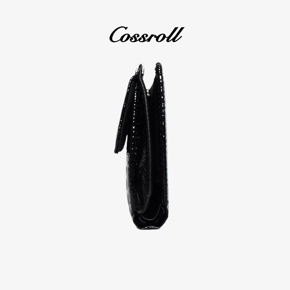 Cossroll Bifold Short Patent Leather Wallet Manufacturer