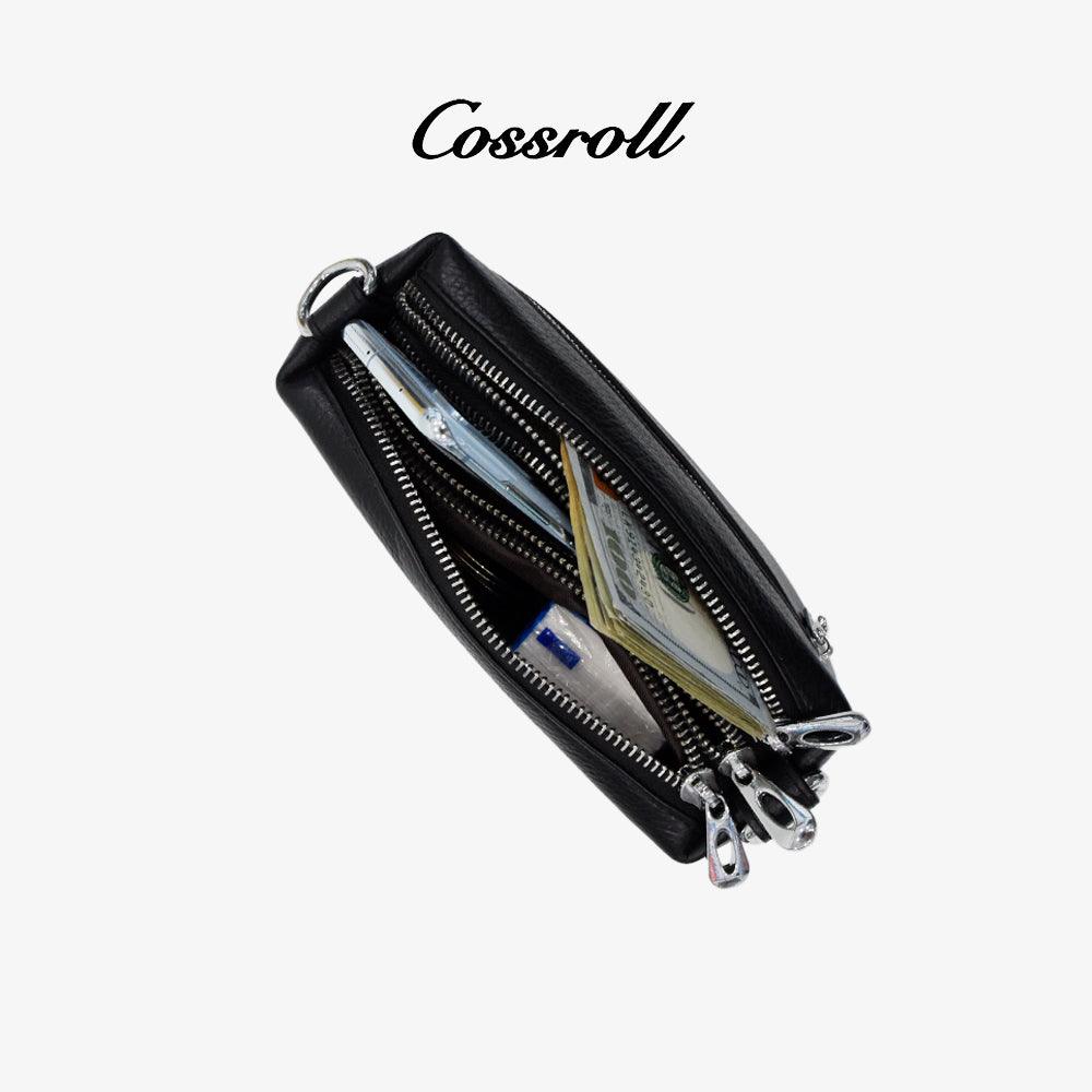 Cossroll Genuine Leather Zipper Wallets Wholesale Clutch Bag Maker